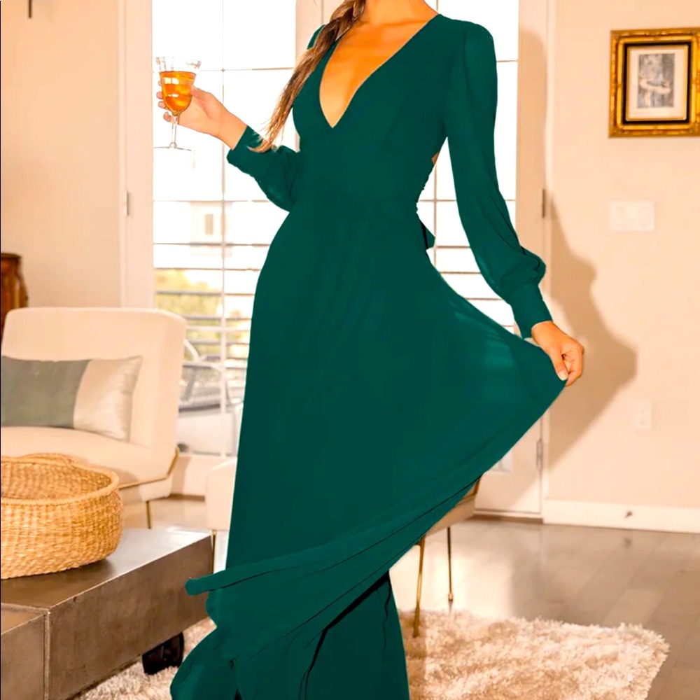 Emerald green dress
